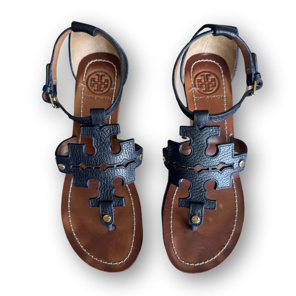 Tory Burch Chandler Wedge 50MM Wedge Sandal Black Size 8 in Box with Dust Bag - Picture 1 of 14